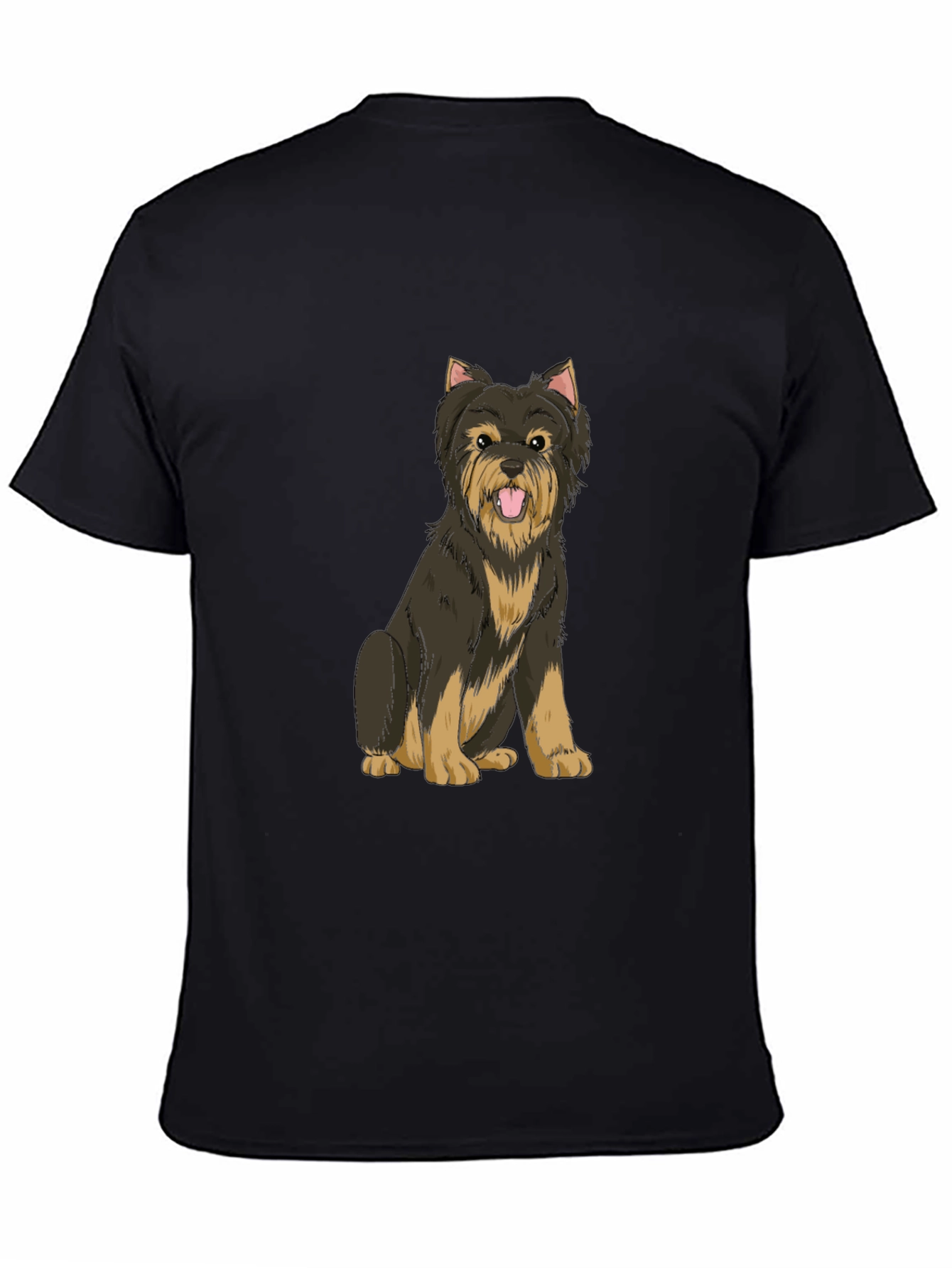 Yorkie Dog Graphic Black T-Shirt