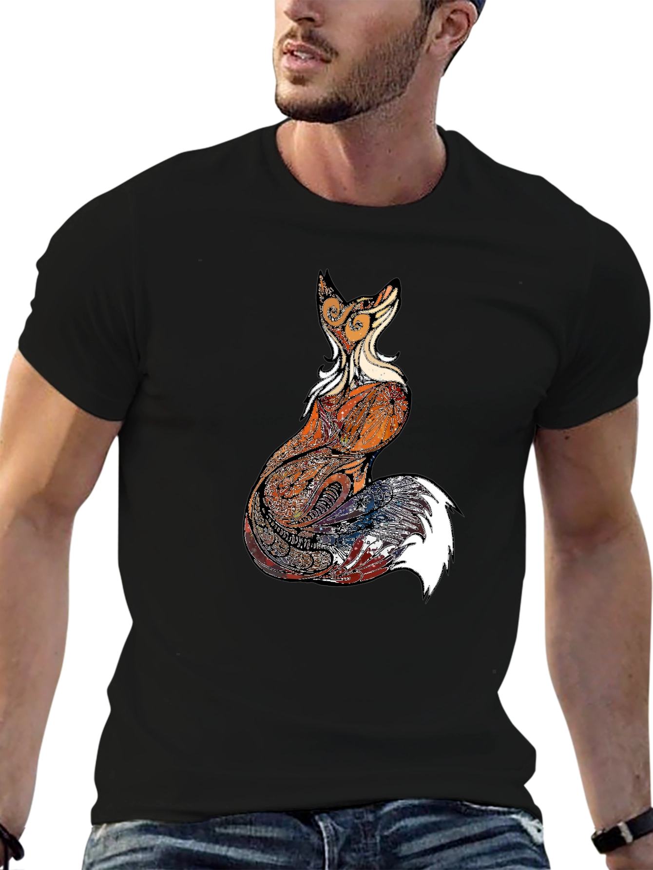 Fox Graphic Print Mens Black T-Shirt