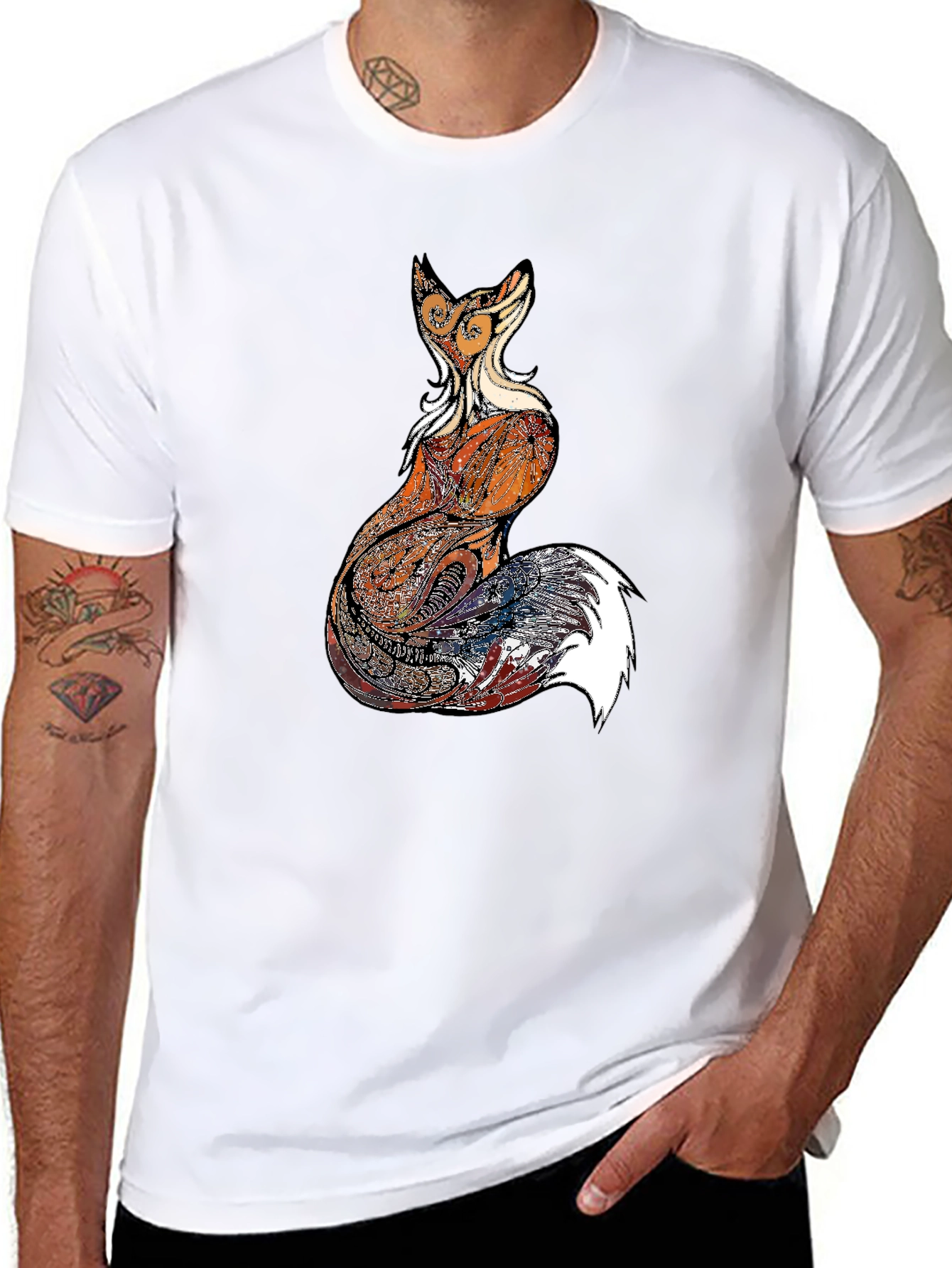 Fox Graphic Print Mens Black T-Shirt