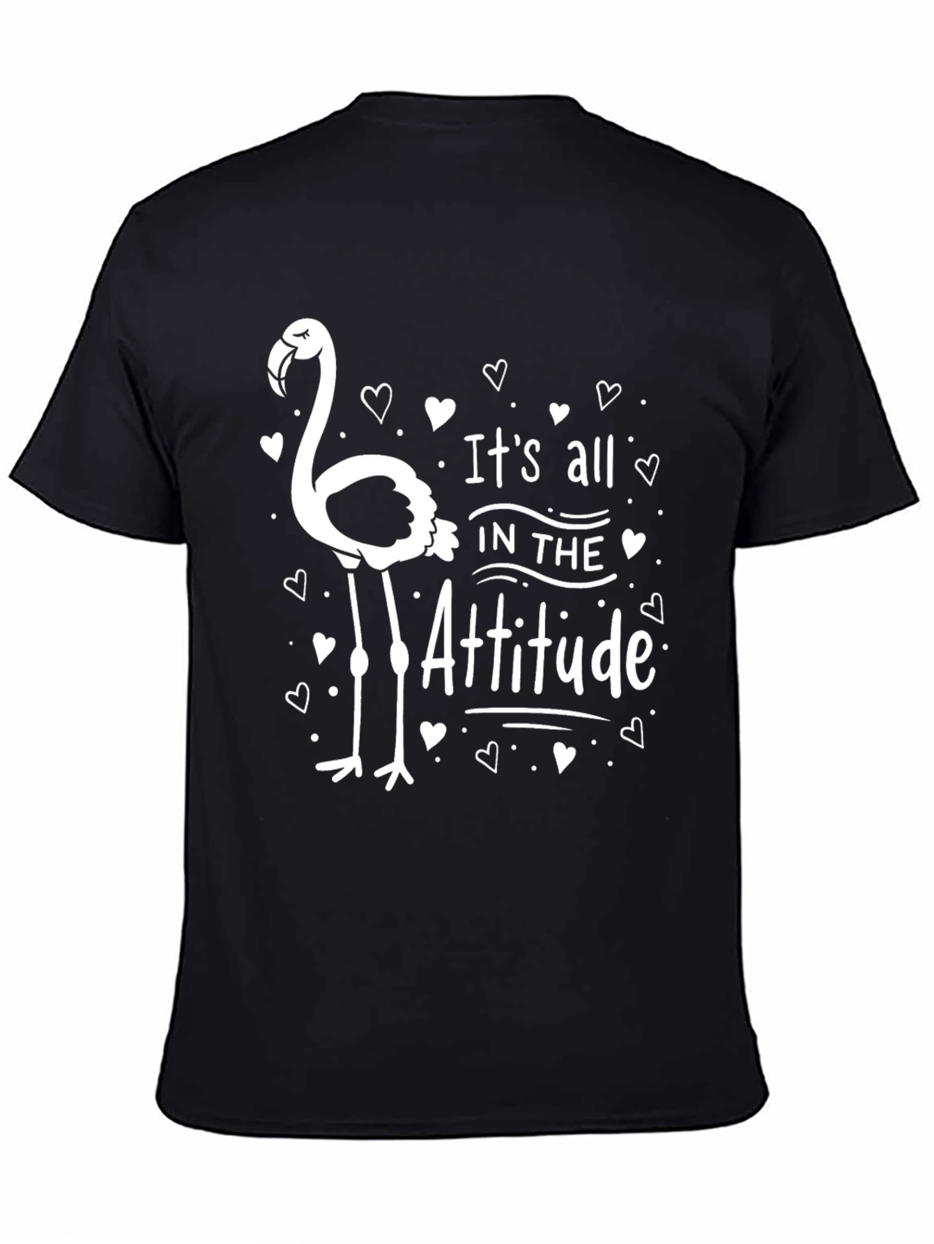 Attitude Flamingo Graphic Tee - Black Unisex