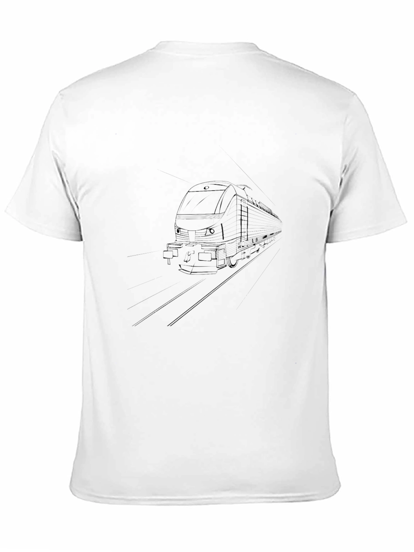 Modern Train Graphic Tee - Stylish Black T-Shirt