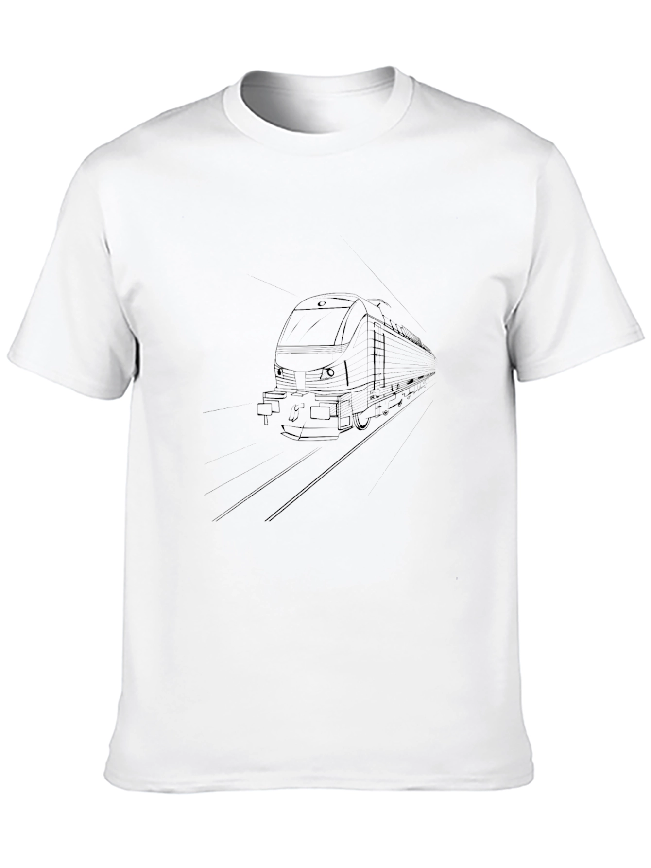Modern Train Graphic Tee - Stylish Black T-Shirt