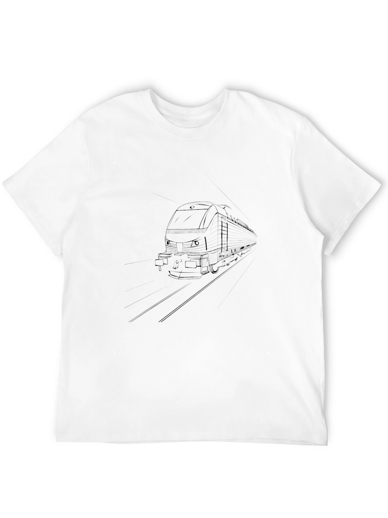 Modern Train Graphic Tee - Stylish Black T-Shirt