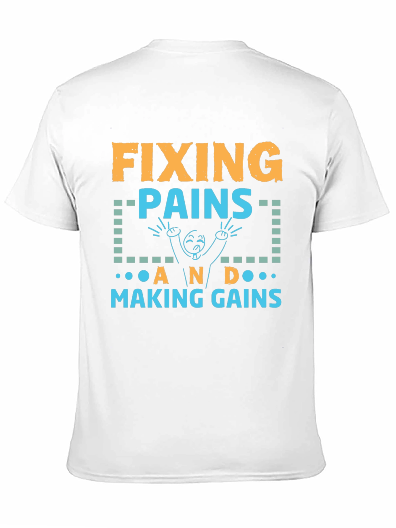 Fixing Pains Making Gains Black Graphic T-Shirt