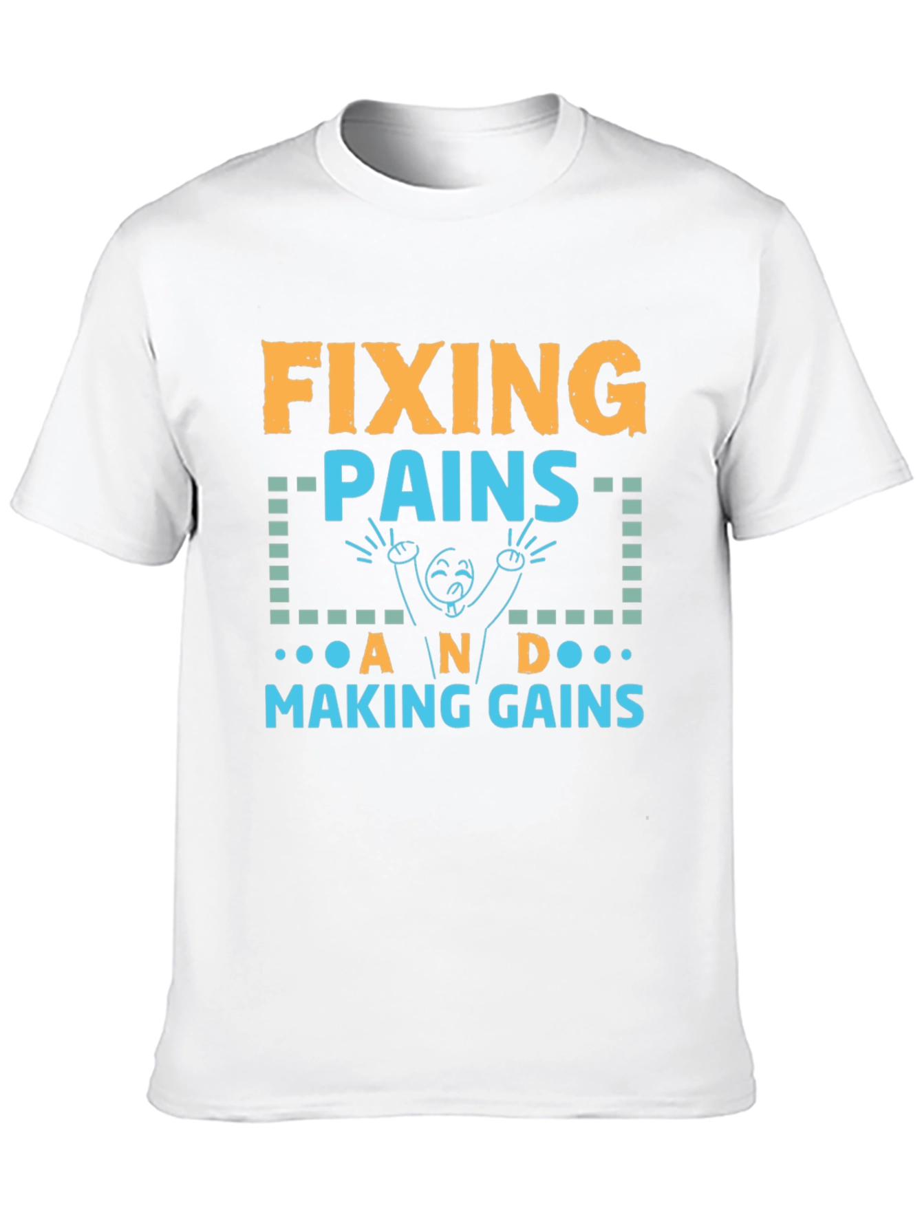 Fixing Pains Making Gains Black Graphic T-Shirt