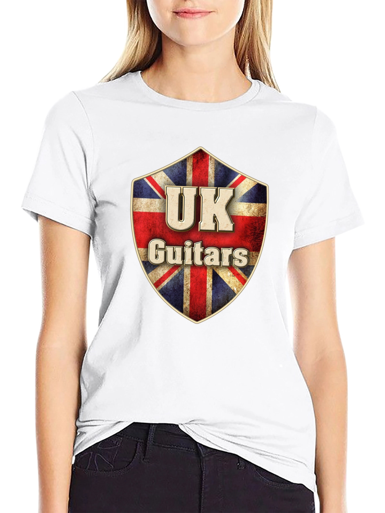 UK Guitars Union Jack Shield T-Shirt