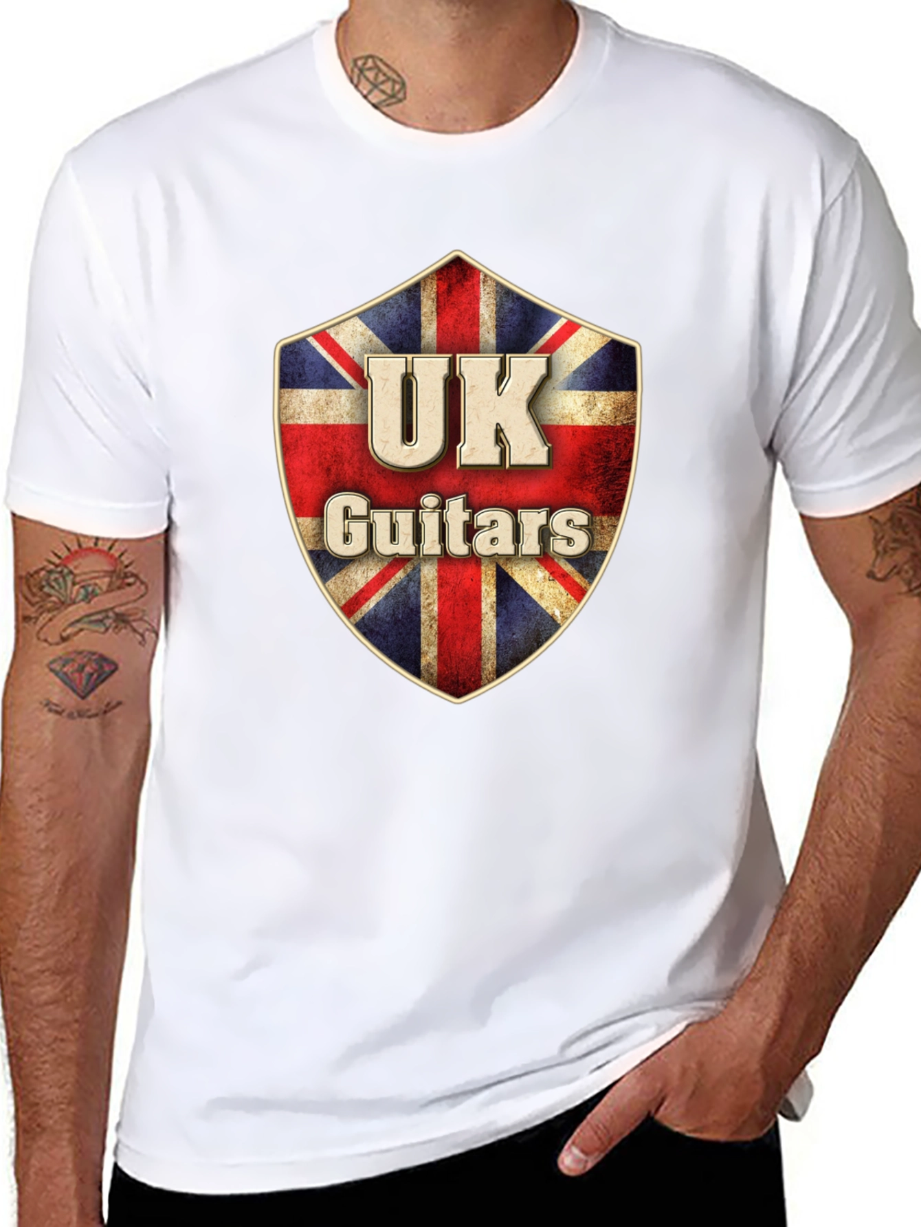UK Guitars Union Jack Shield T-Shirt