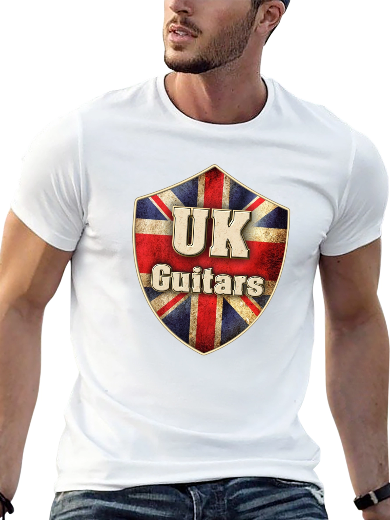 UK Guitars Union Jack Shield T-Shirt