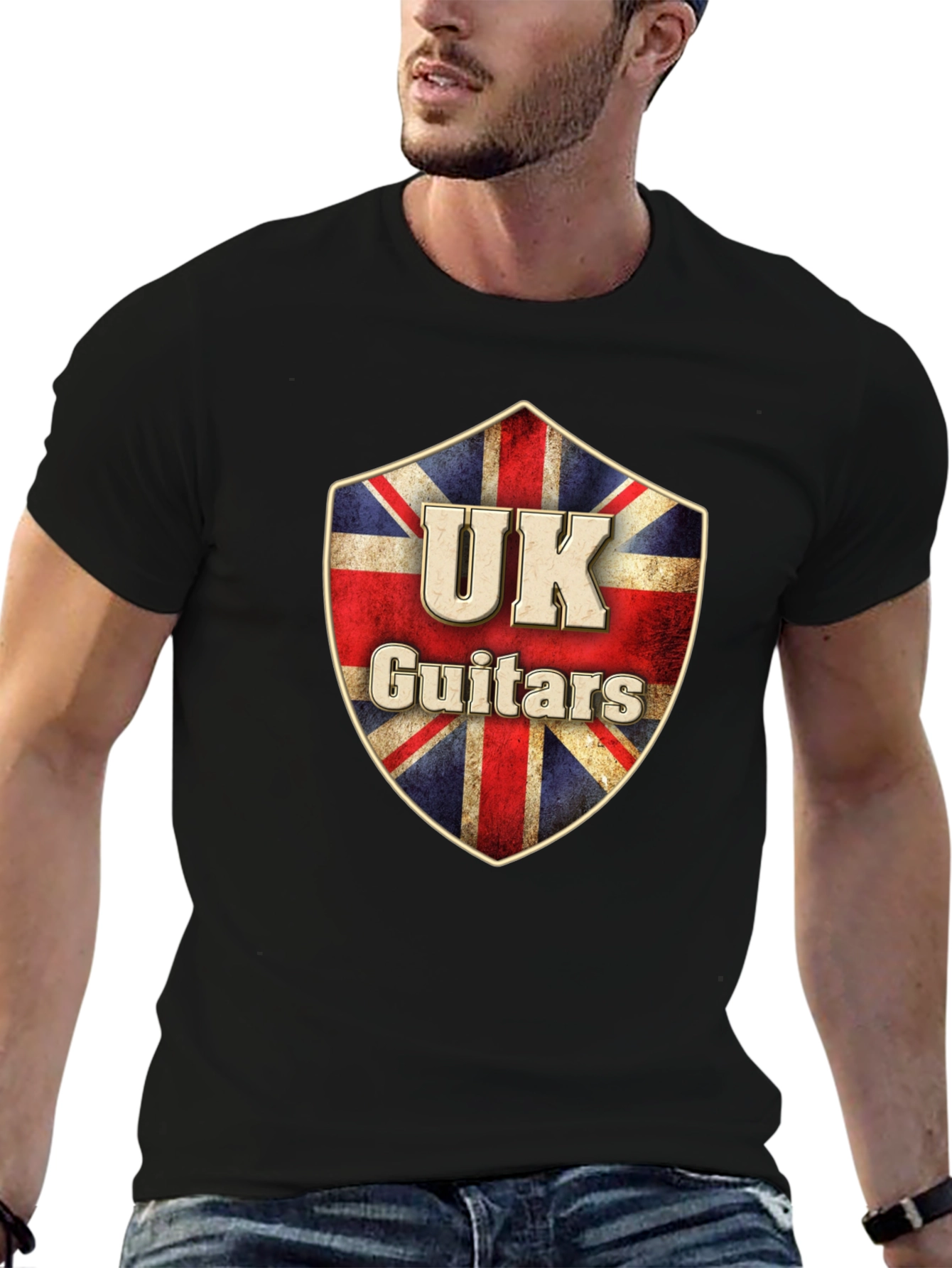 UK Guitars Union Jack Shield T-Shirt