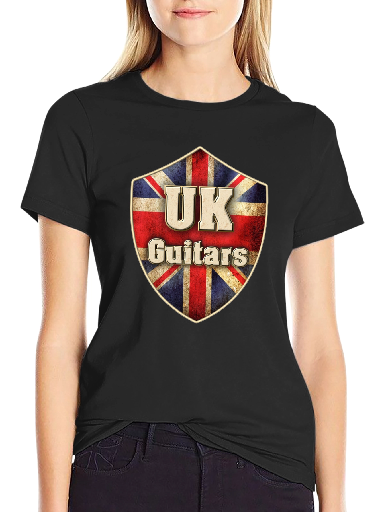 UK Guitars Union Jack Shield T-Shirt