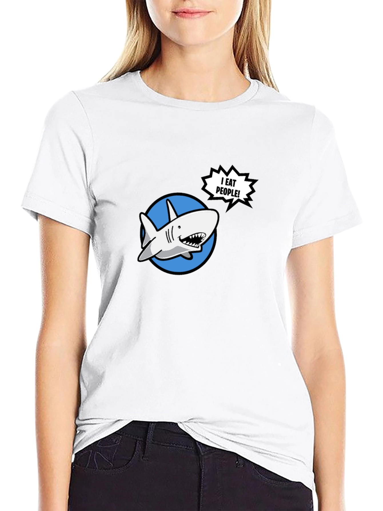 Funny Shark T-Shirt - I Eat People!