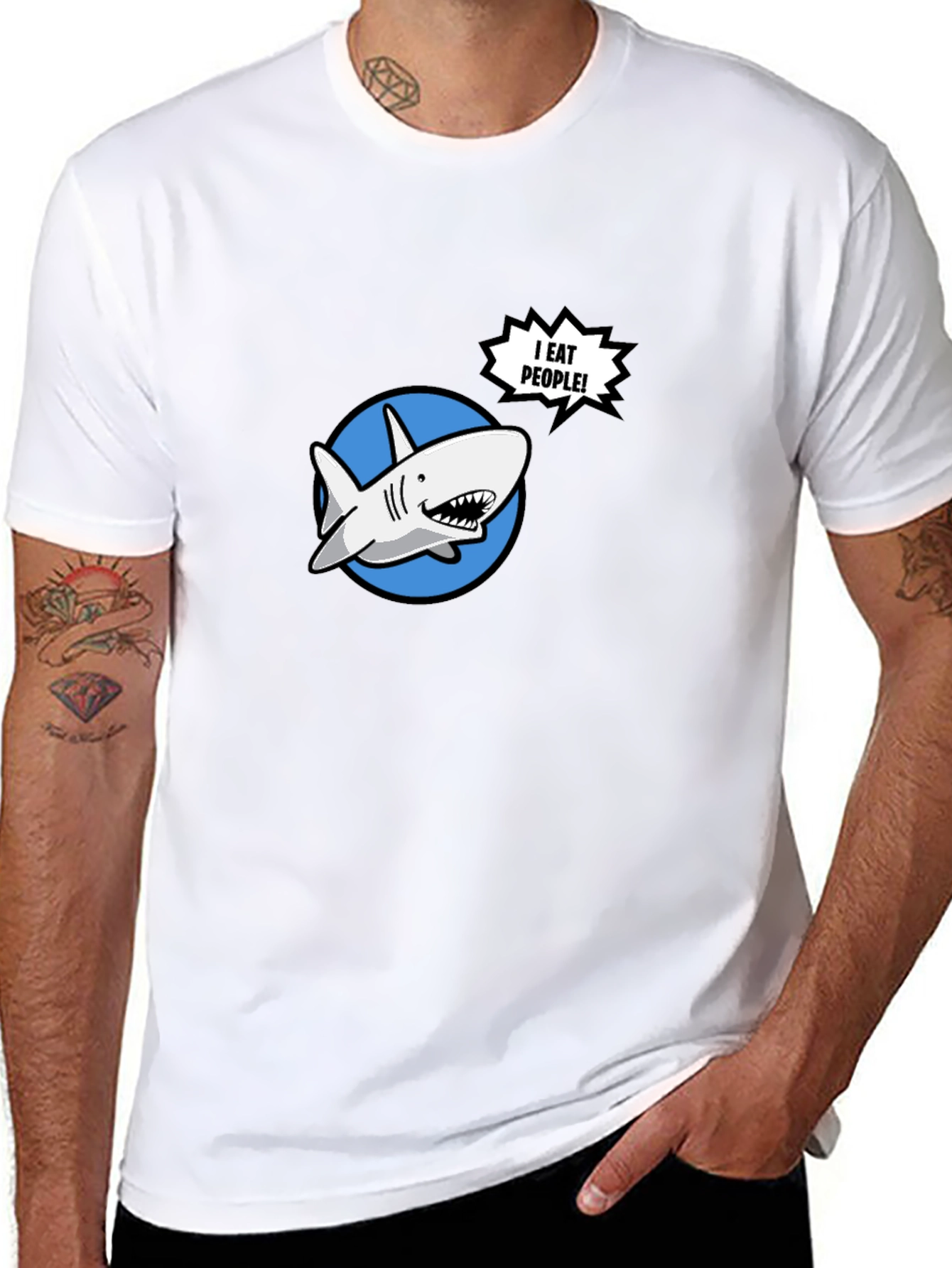 Funny Shark T-Shirt - I Eat People!