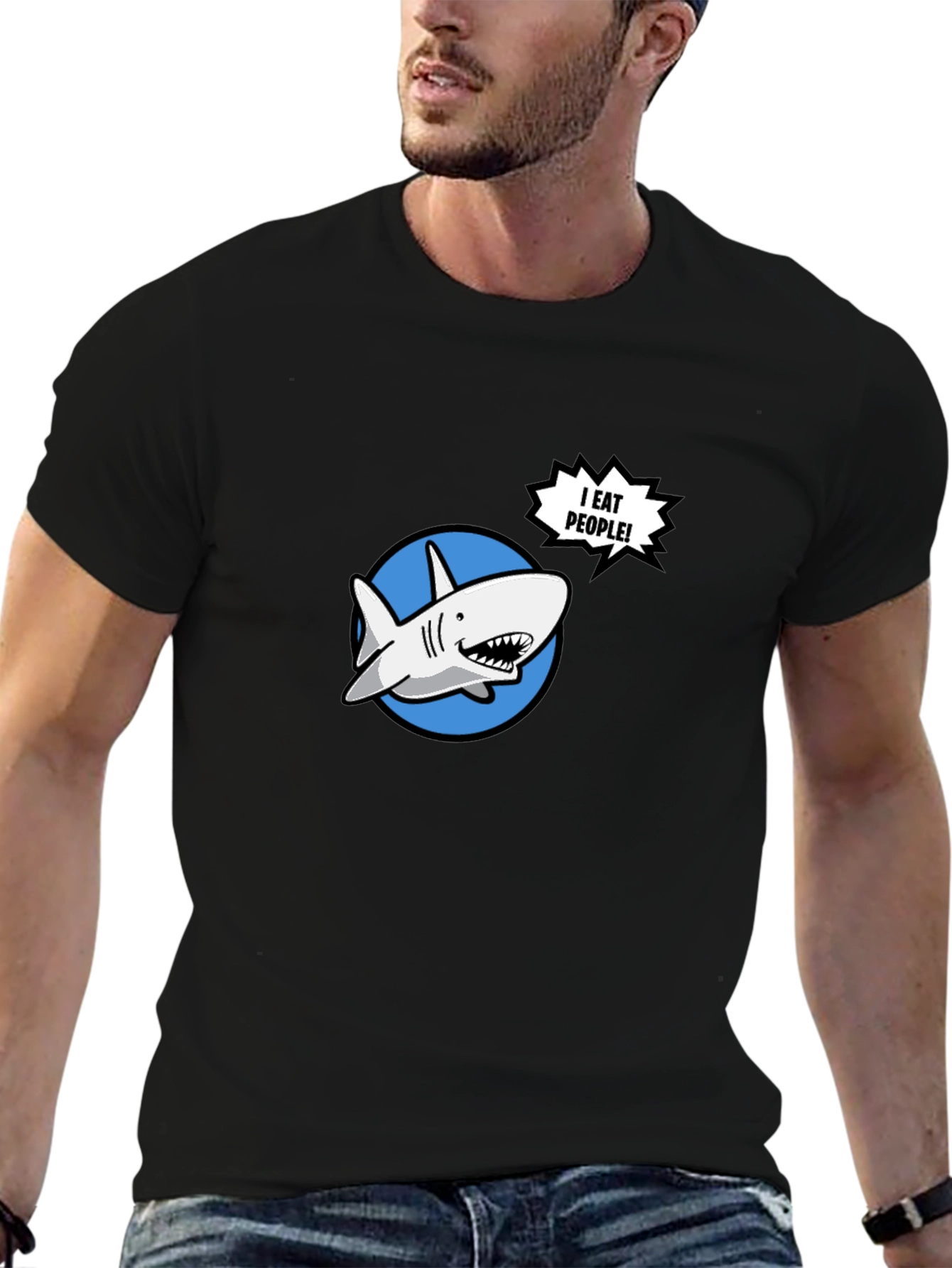 Funny Shark T-Shirt - I Eat People!