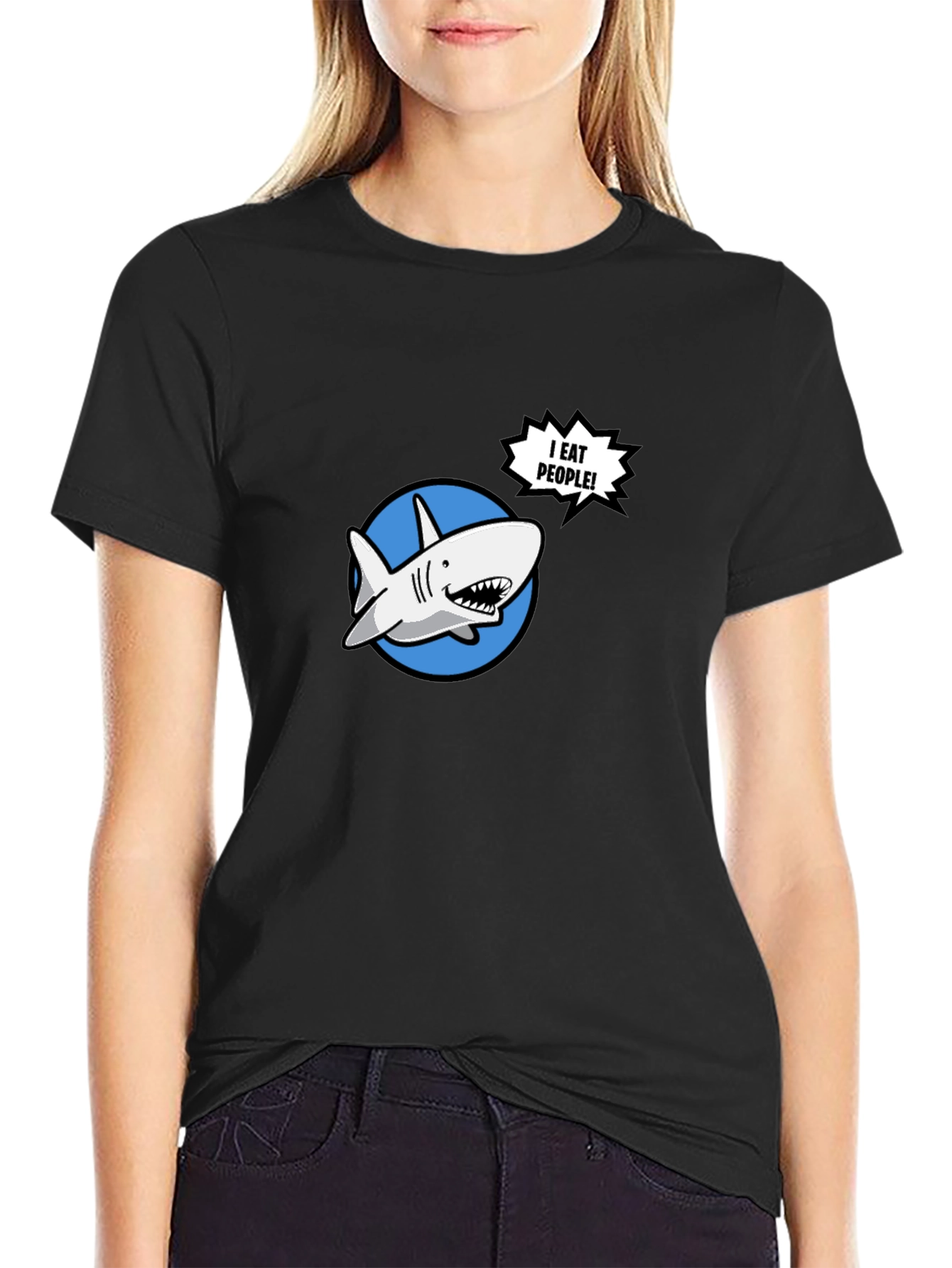 Funny Shark T-Shirt - I Eat People!