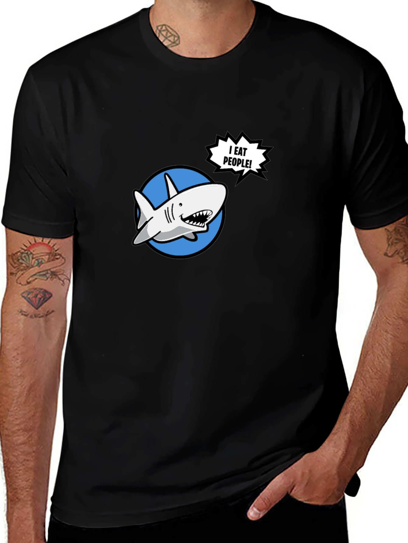 Funny Shark T-Shirt - I Eat People!