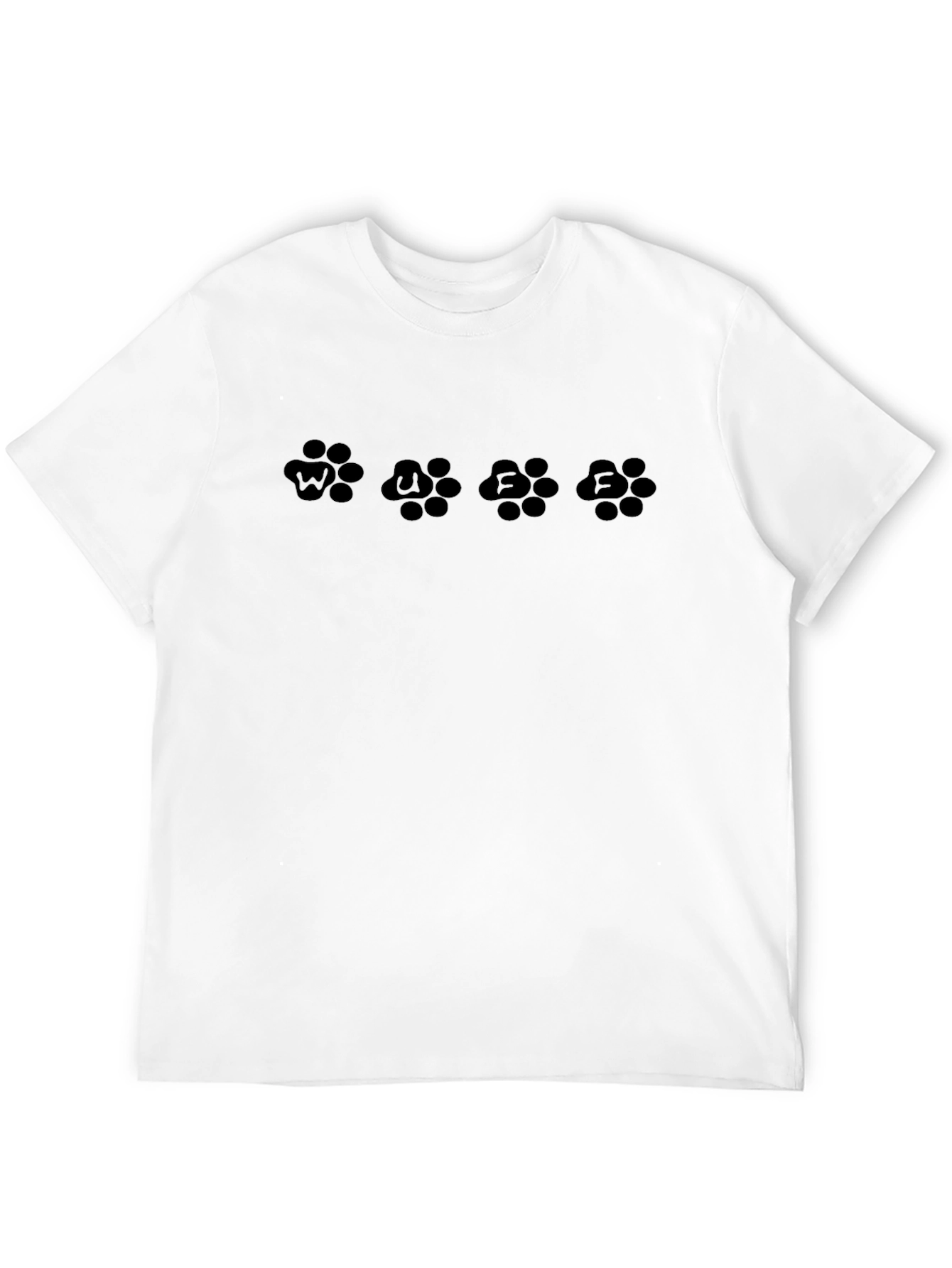 Mens Black T-Shirt with Novelty Paw Print Graphic