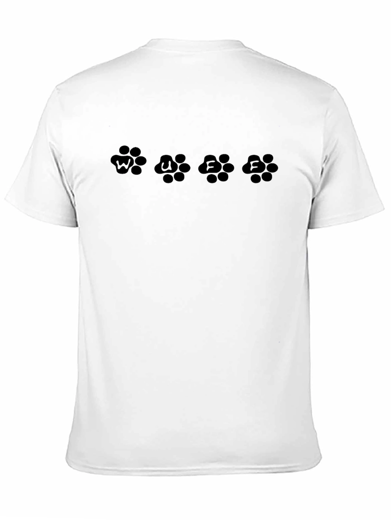 Mens Black T-Shirt with Novelty Paw Print Graphic
