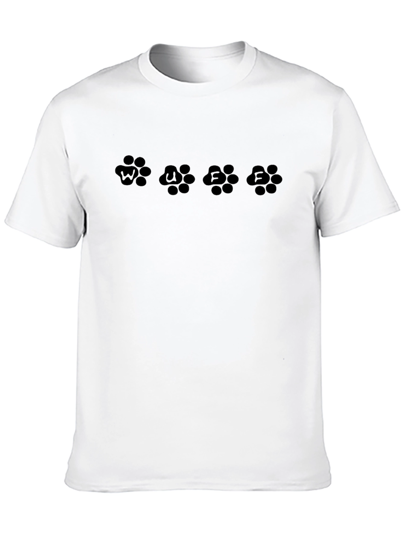 Mens Black T-Shirt with Novelty Paw Print Graphic