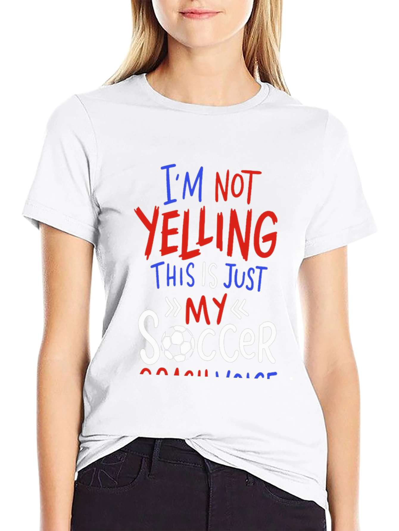 Funny Soccer Coach T-Shirt - Im Not Yelling!