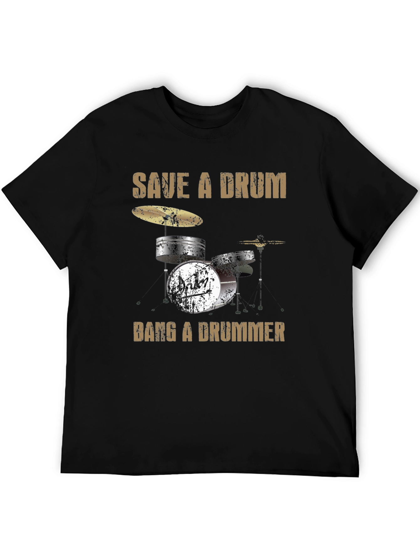 Save a Drum Bang a Drummer Graphic T-Shirt