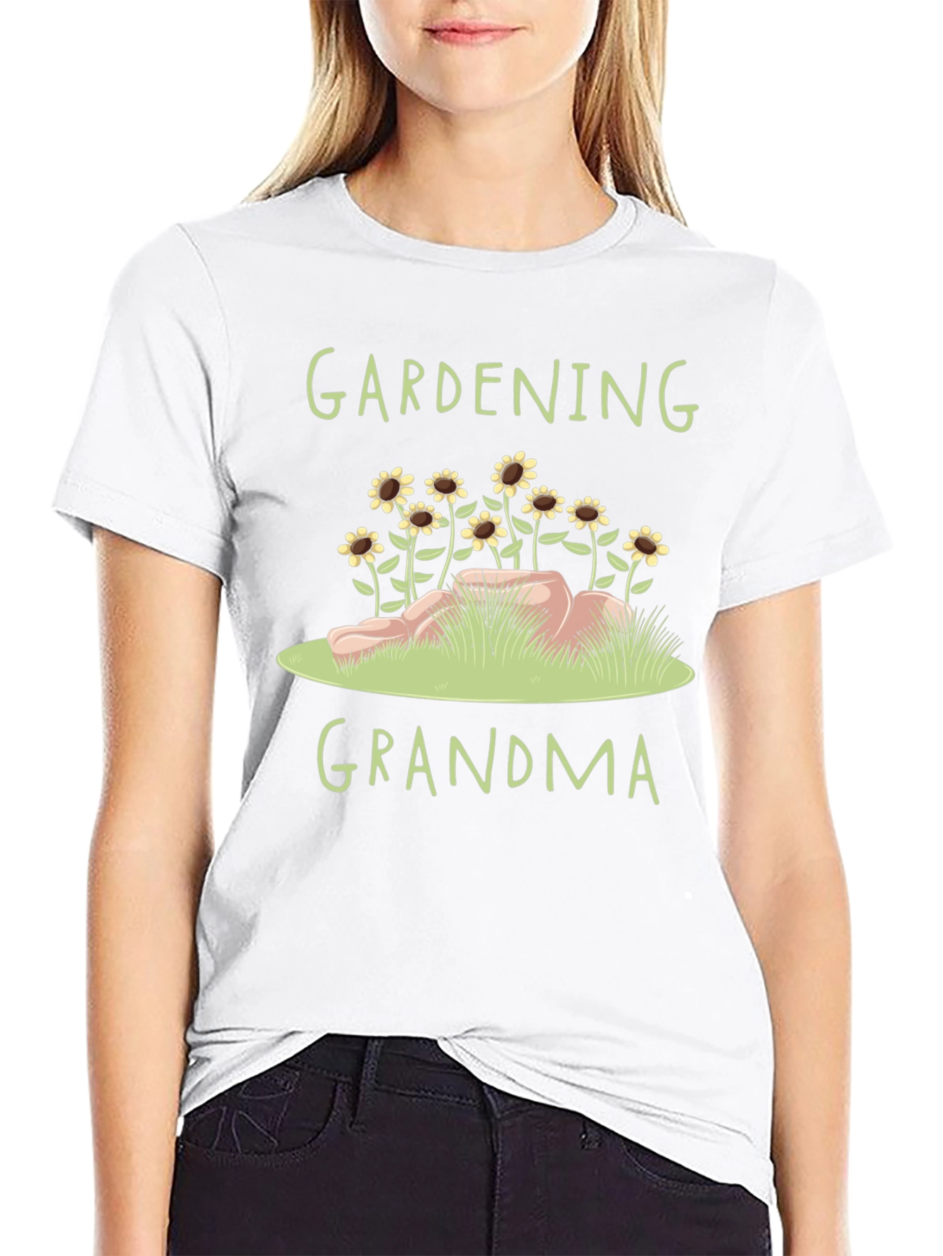 Gardening Grandma T-Shirt - Floral Design