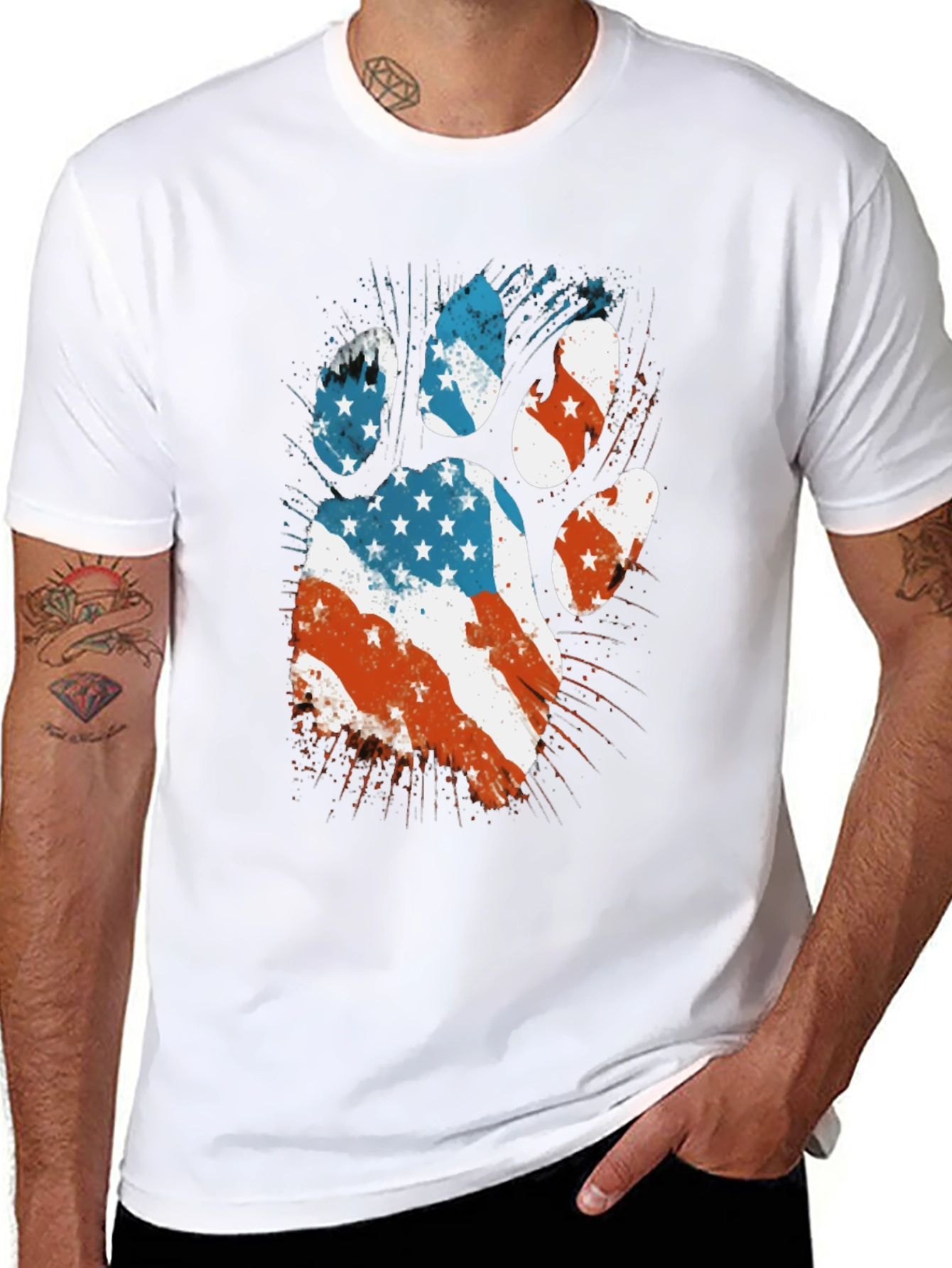 Patriotic Paw Print T-Shirt