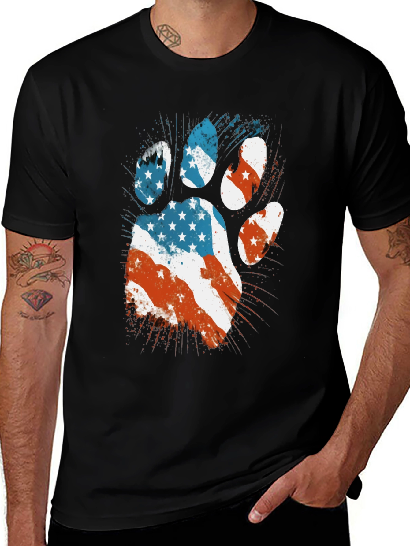 Patriotic Paw Print T-Shirt