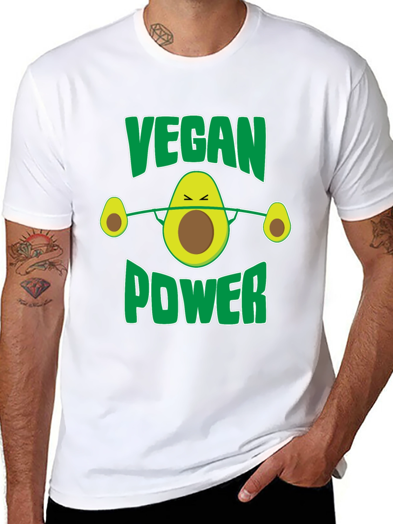 Vegan Power Avocado Barbell T-Shirt