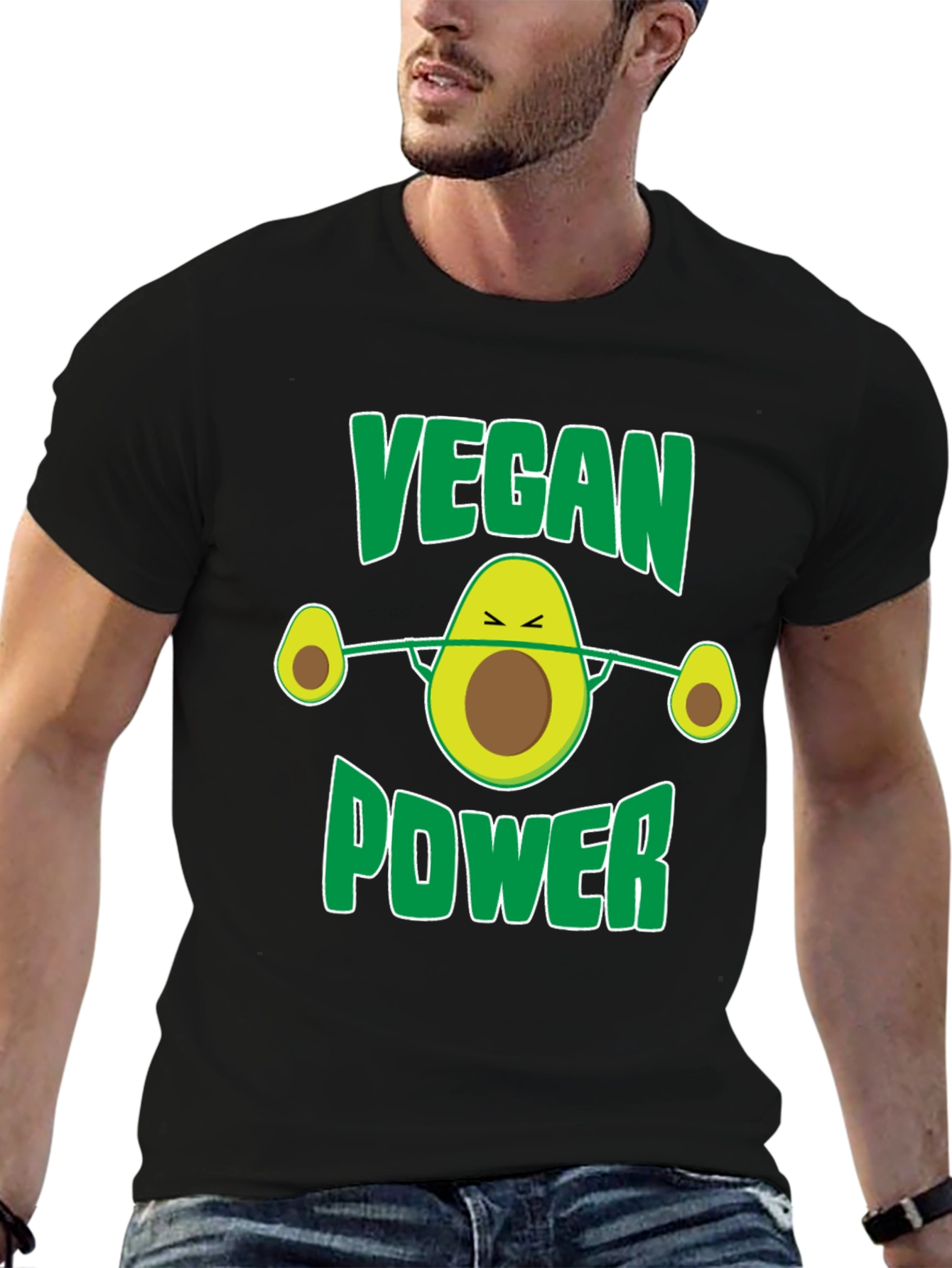 Vegan Power Avocado Barbell T-Shirt