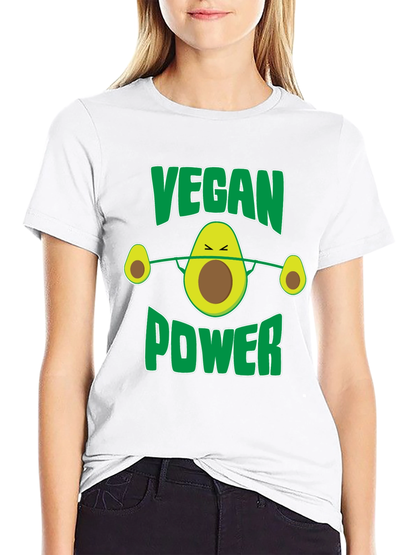 Vegan Power Avocado Barbell T-Shirt