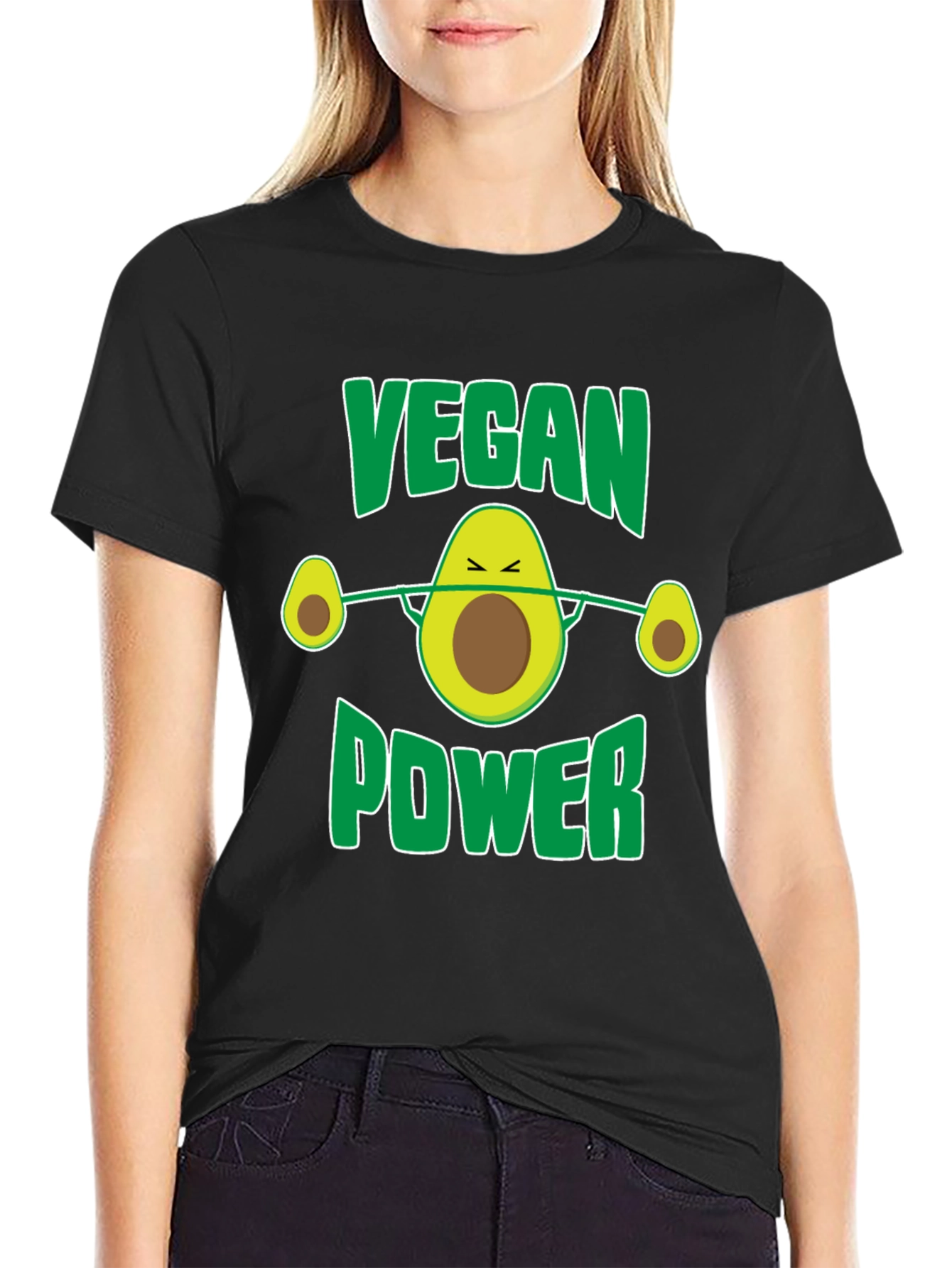 Vegan Power Avocado Barbell T-Shirt