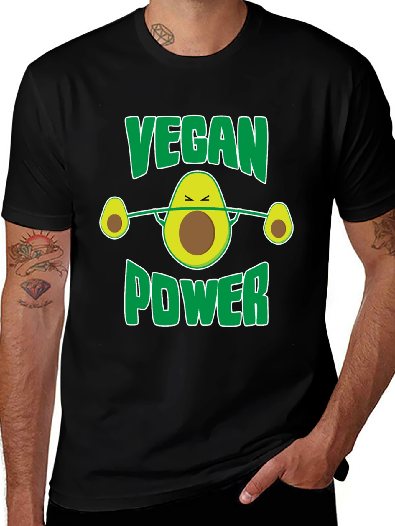 Vegan Power Avocado Barbell T-Shirt