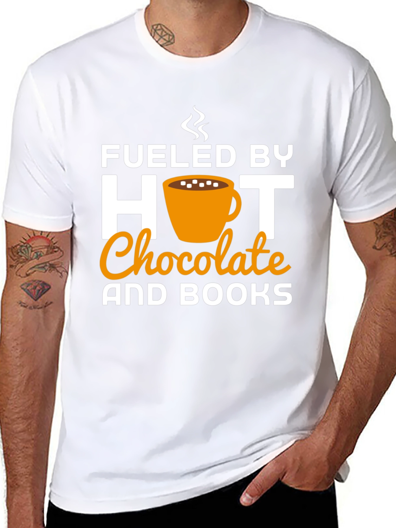 Fueled by Hot Chocolate and Books Graphic Tee
