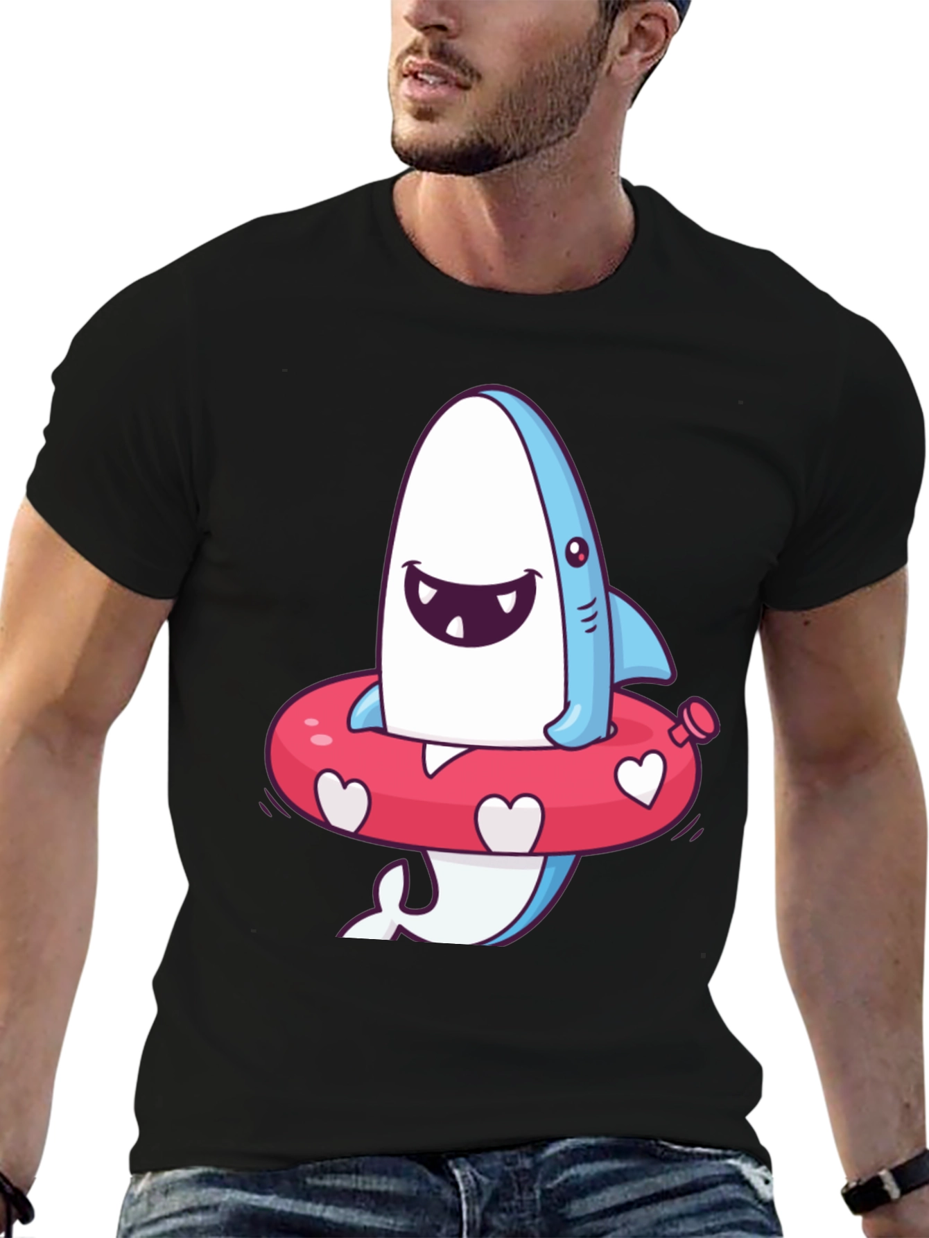 Cartoon Shark T-Shirt - Fun Summer Style