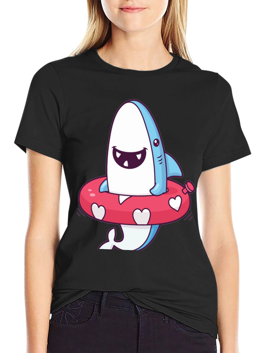 Cartoon Shark T-Shirt - Fun Summer Style