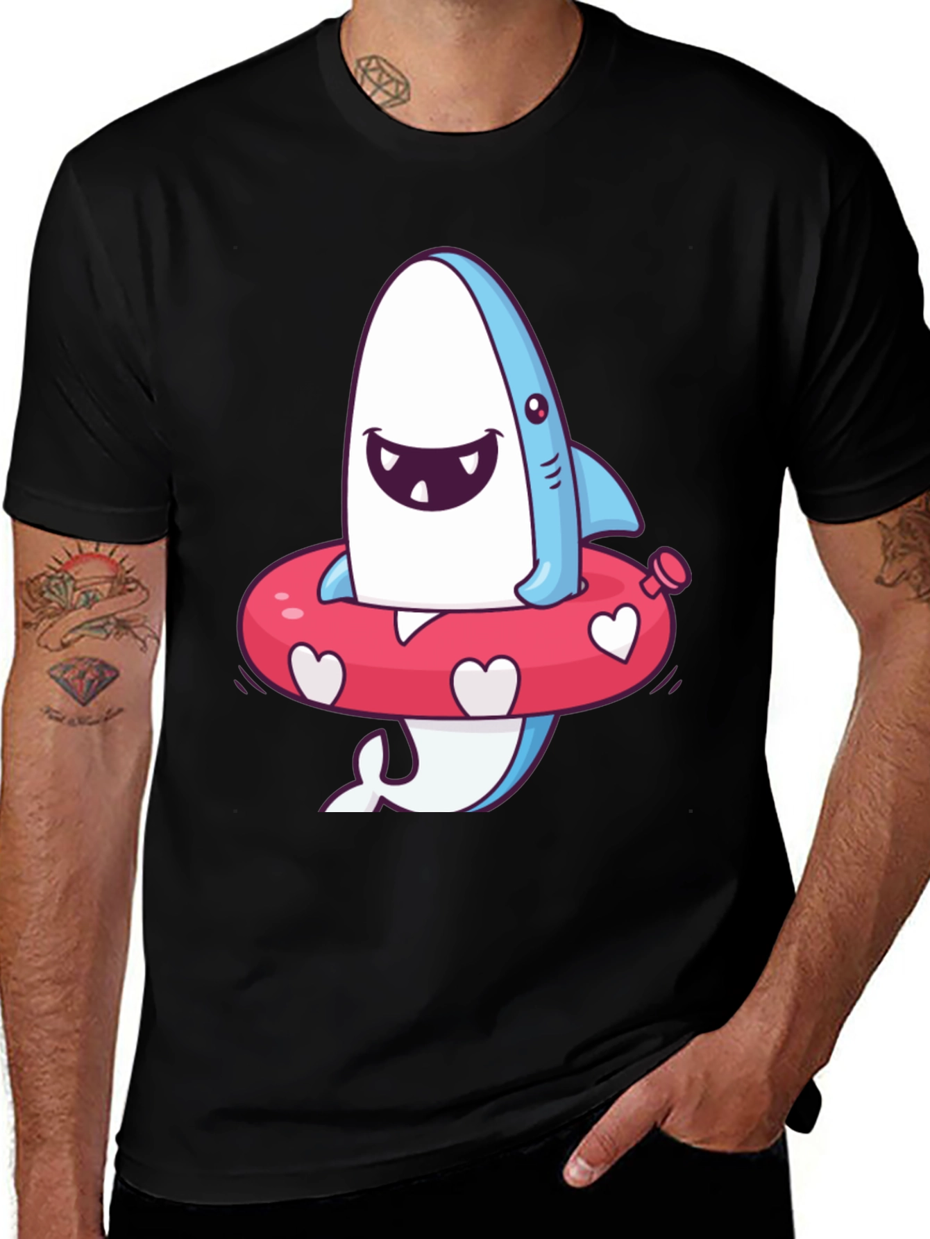 Cartoon Shark T-Shirt - Fun Summer Style