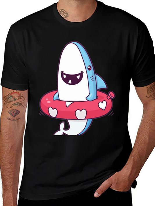 Cartoon Shark T-Shirt - Fun Summer Style