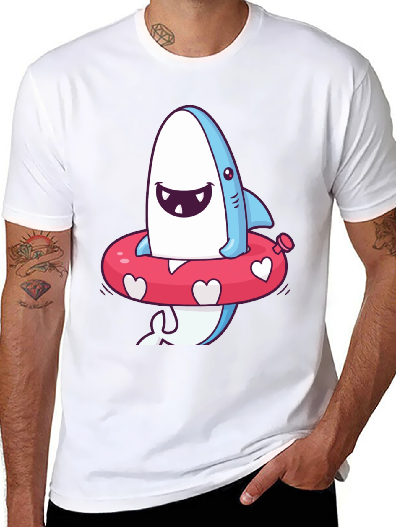 Cartoon Shark T-Shirt - Fun Summer Style