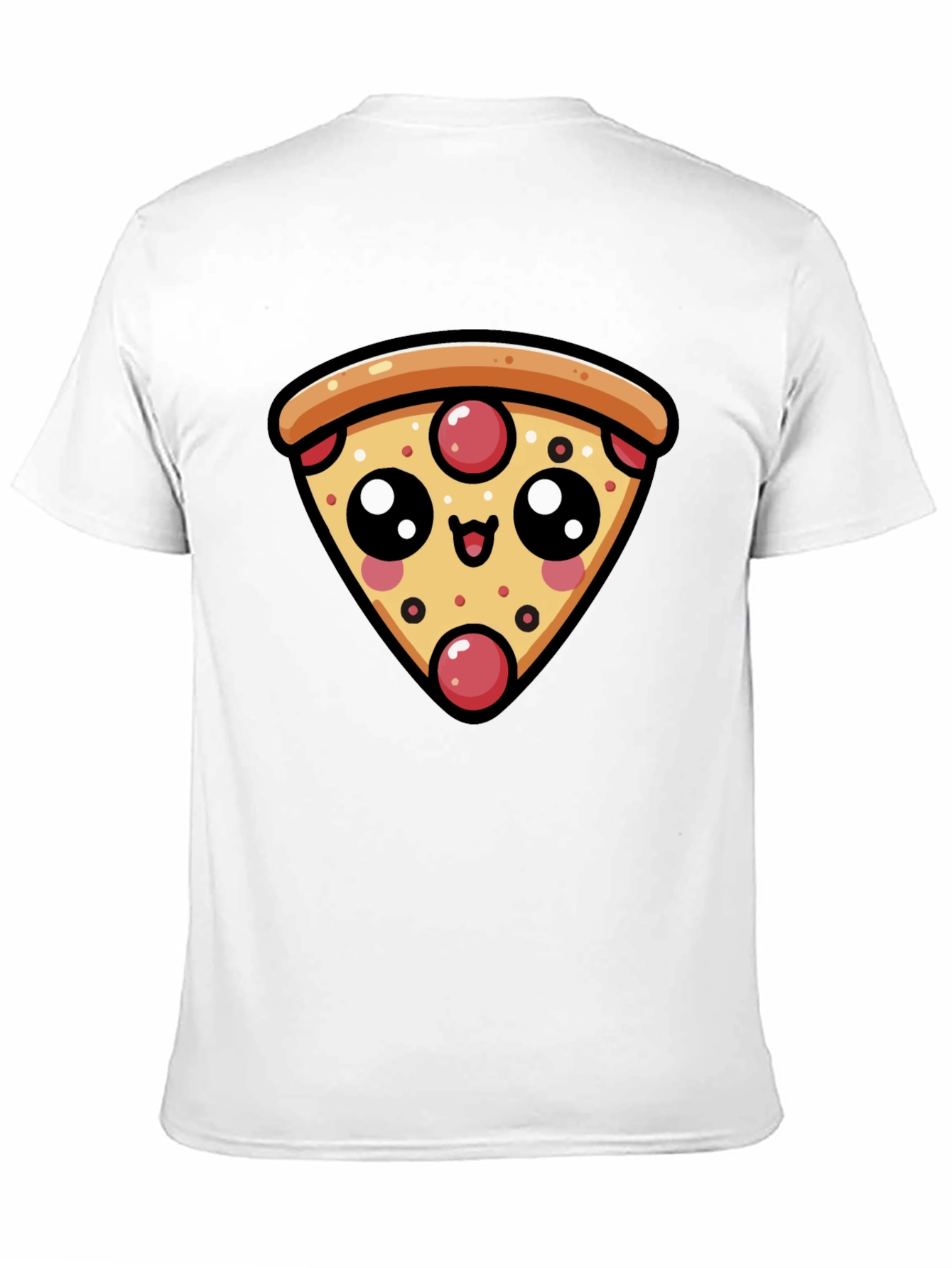 Cute Pizza Slice Graphic Black T-Shirt