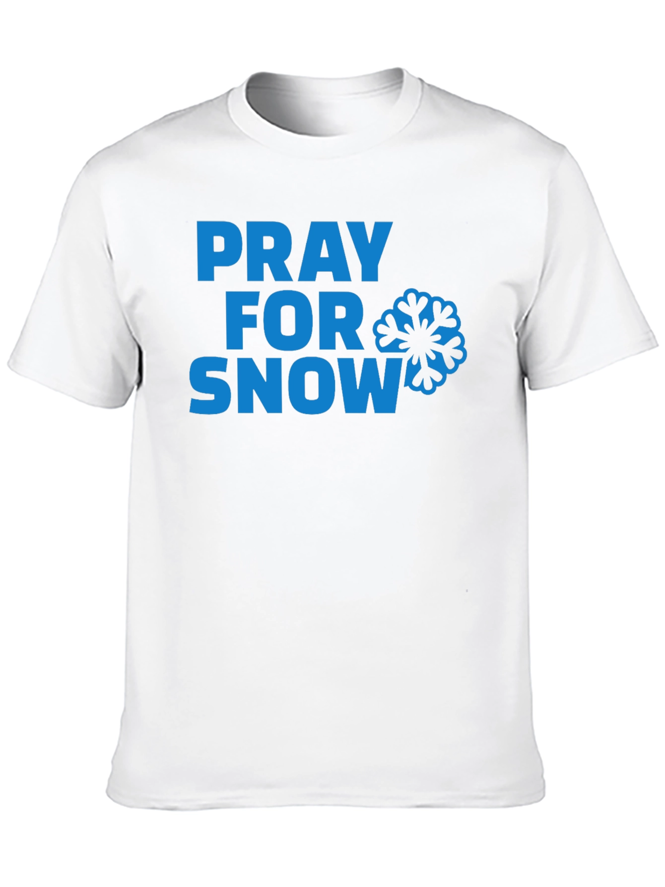 Pray for Snow T-Shirt - Blue Graphic Tee