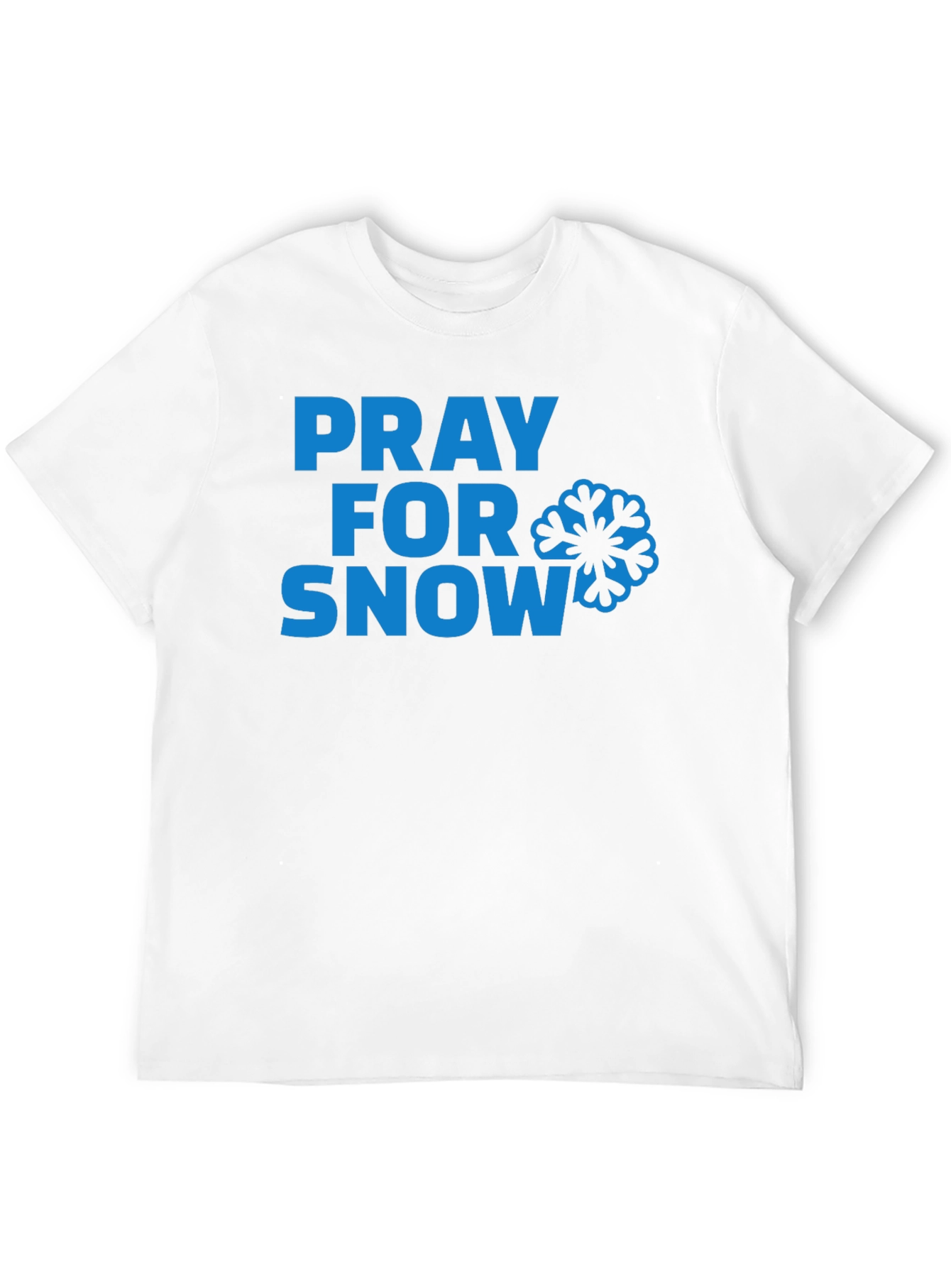Pray for Snow T-Shirt - Blue Graphic Tee