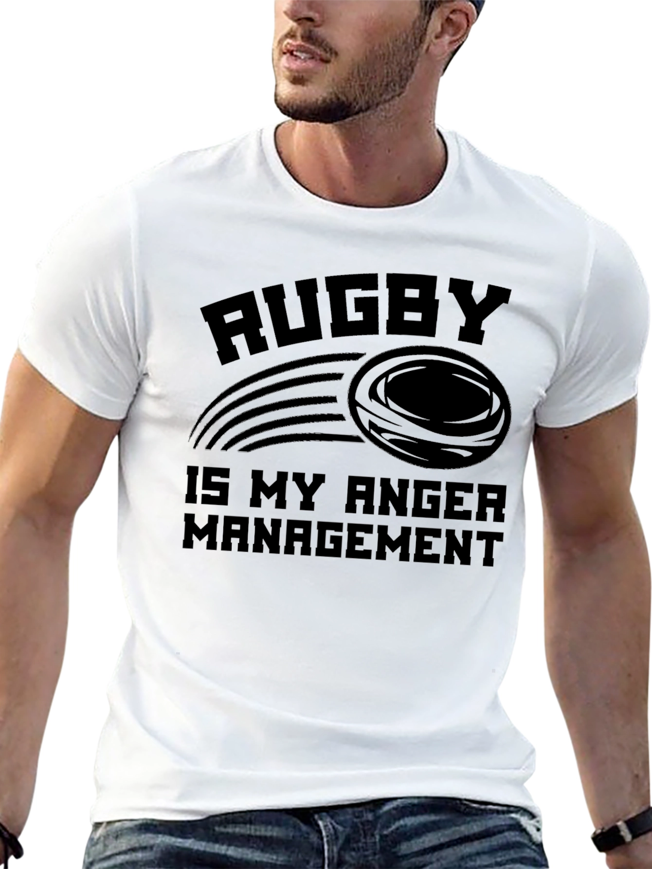 Rugby Anger Management Black T-Shirt