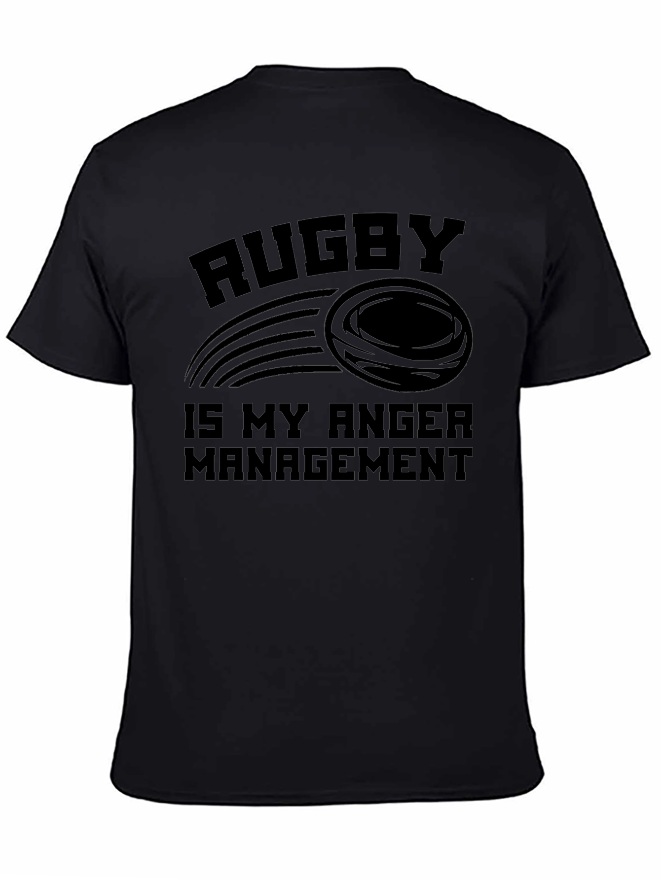 Rugby Anger Management Black T-Shirt