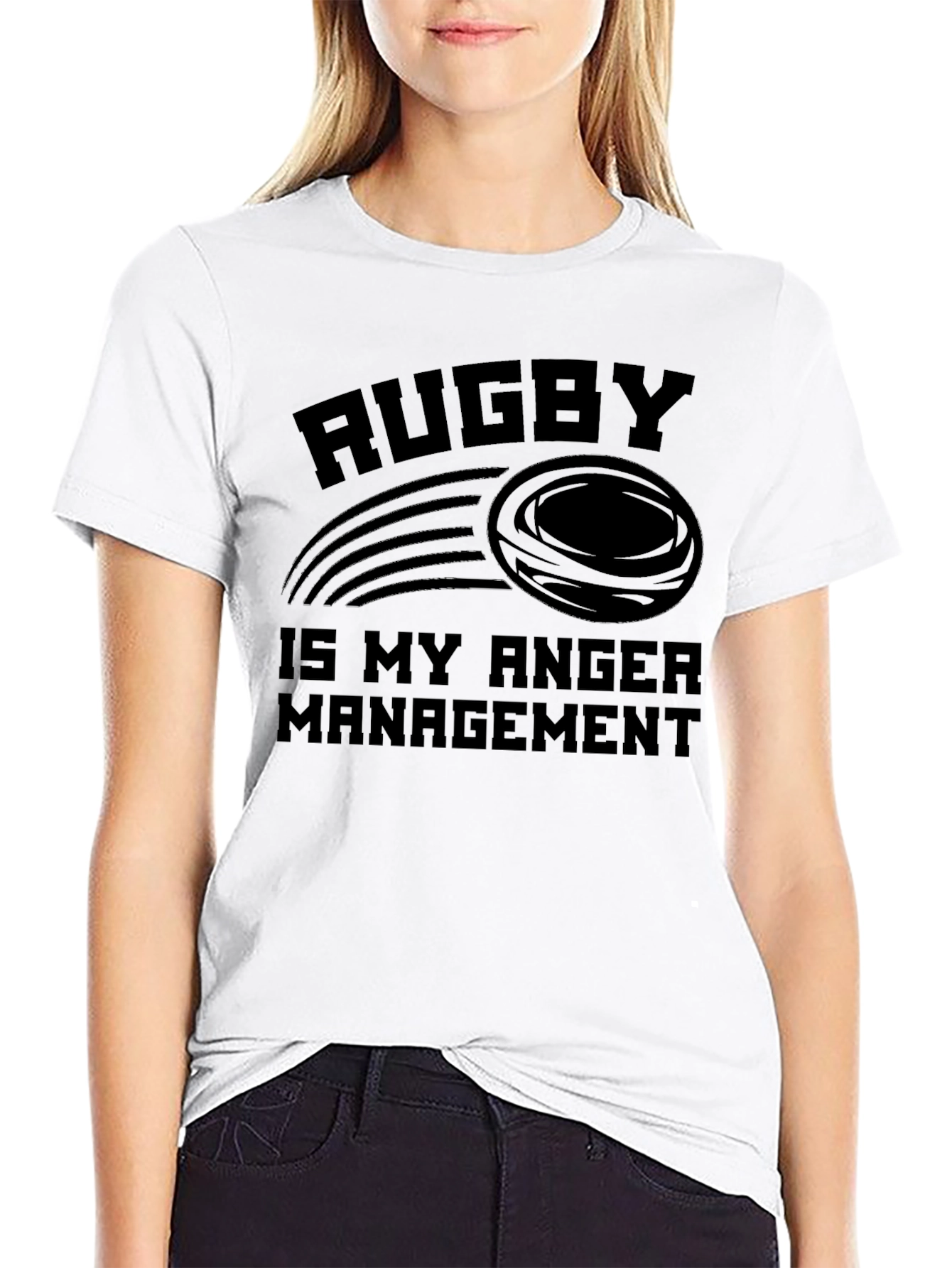 Rugby Anger Management Black T-Shirt