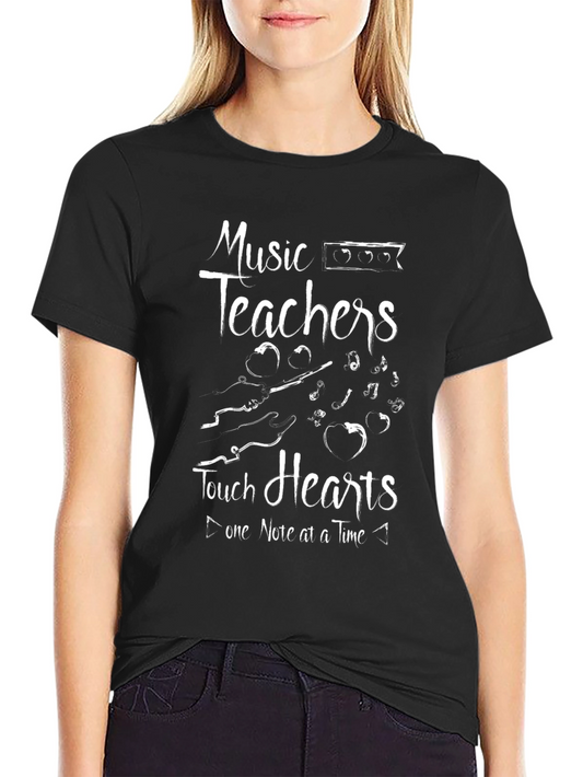 Music Teachers Touch Hearts Graphic T-Shirt
