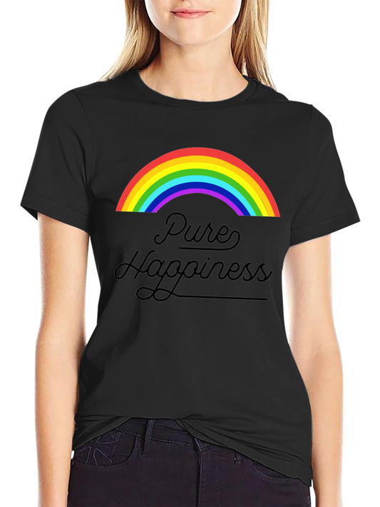Pure Happiness Rainbow Graphic Tee - Black