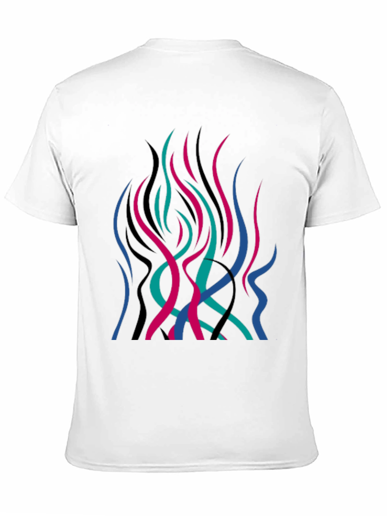 Abstract Flame Graphic Black T-Shirt
