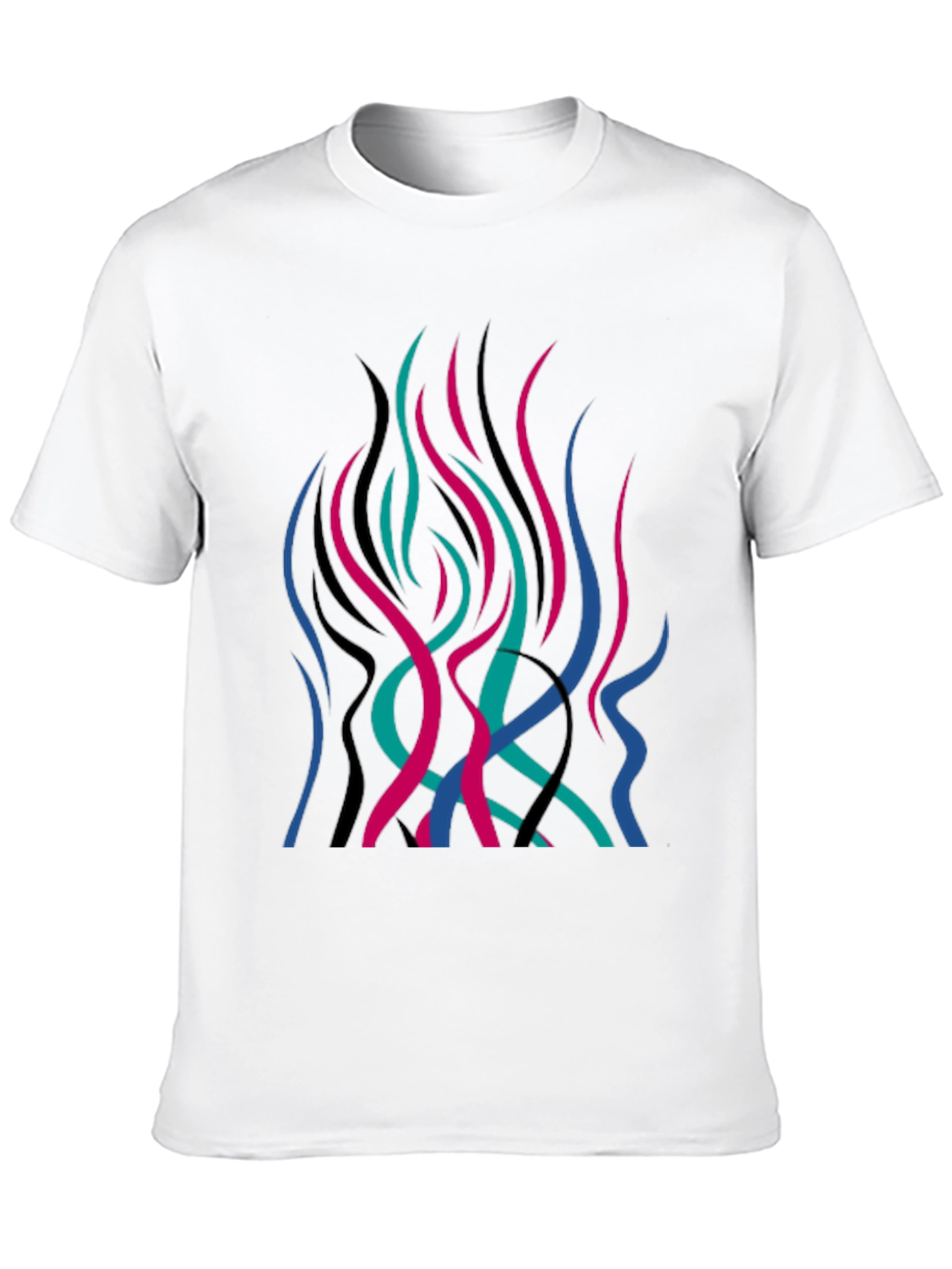 Abstract Flame Graphic Black T-Shirt