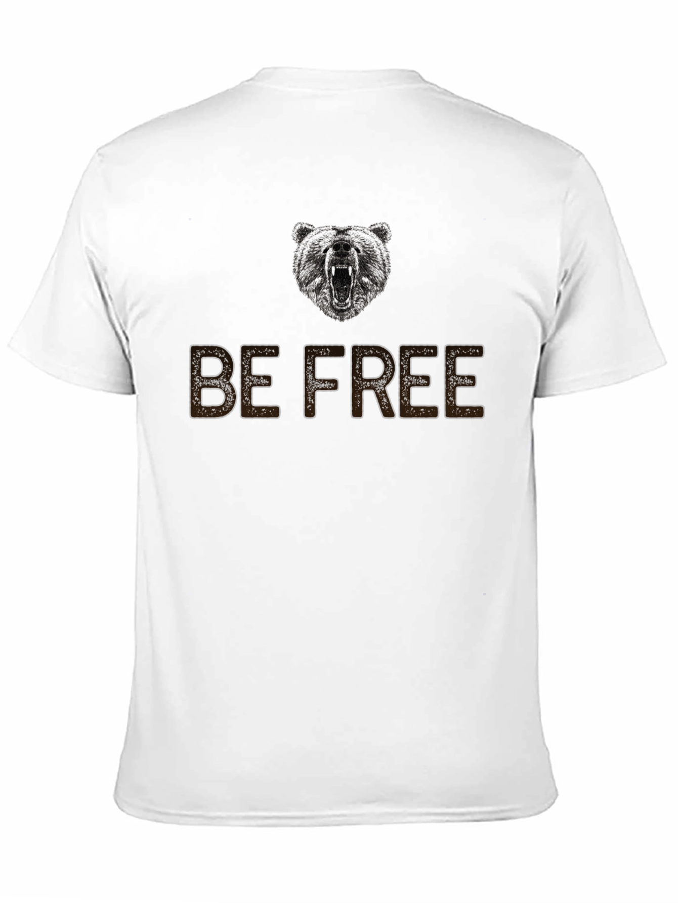 Be Free Bear Graphic Mens Black T-Shirt