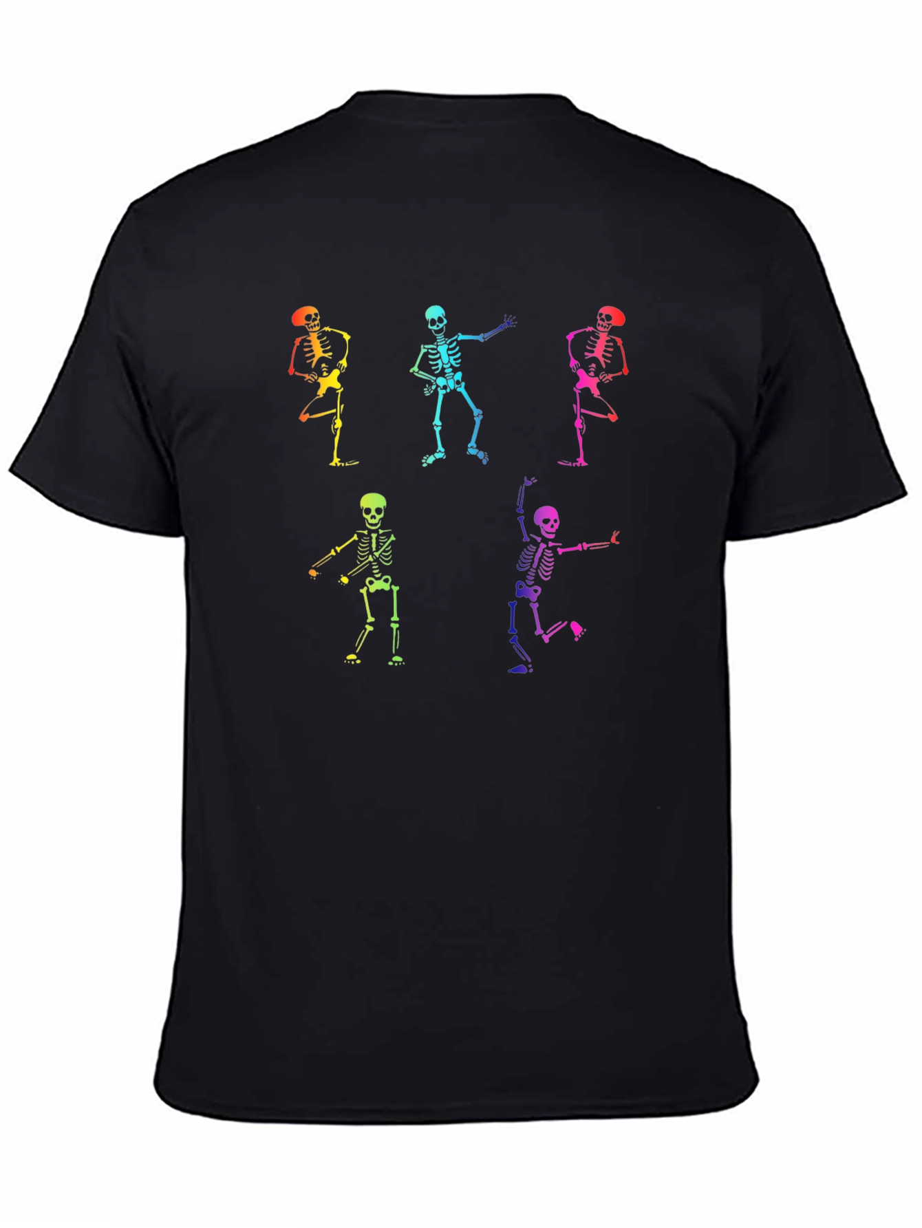 Rainbow Skeleton Dance Graphic T-Shirt
